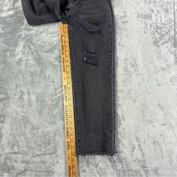 PacSun High Rise Straight Leg Jeans 25 Faded Black Gray Distressed 90s Grunge - Picture 12 of 15